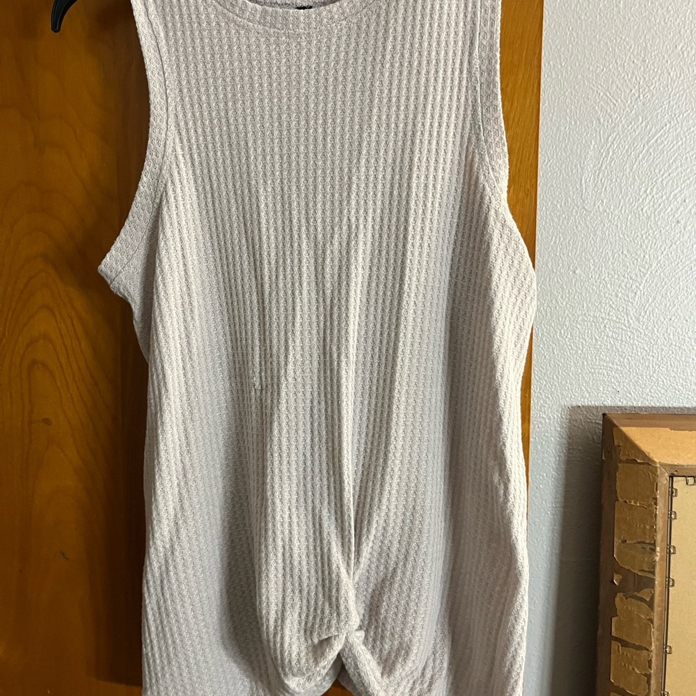 Sleeveless Textured Tan Top